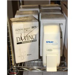 GROUP OF 7 DA VINCI WHITE SPRAY SOAP DISPENSERS