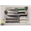 Image 1 : LOT OF ASSORTED CUTTING BOARDS & VARIOUS KNIVES