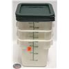 Image 1 : THREE CARLISLE 4QT INGREDIENT BINS W/ 3 GREEN LIDS