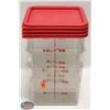 Image 1 : THREE CAMBRO 6QT INGREDIENT BINS W/ 4 RED LIDS