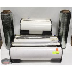 2 FULL SIZE ROLLS OF FOOD FILM WRAP W/ HOLDER