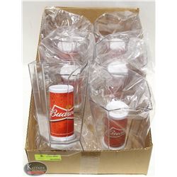 CASE OF NEW POLYCARB POLAR PITCHERS W/ BUDWEISER