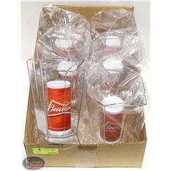 CASE OF NEW POLYCARB POLAR PITCHERS W/ BUDWEISER