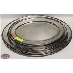 LOT OF APPROX 22 ASSORTED CHROME OVAL PLATTERS