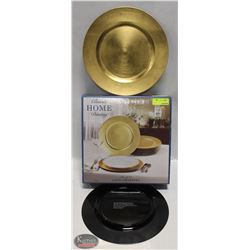 SET OF 12 NEW GOLD CHARGERS DECORATIVE PLATES