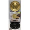Image 1 : SET OF 12 NEW GOLD CHARGERS DECORATIVE PLATES