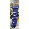 Image 1 : UPRIGHT SLANTED BLUE METAL PRODUCT DISPLAY RACK