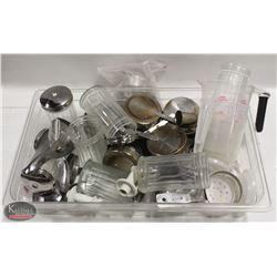 FLAT W/ SUGAR DISPENSERS, FUEL WICK HOLDERS, JUICE