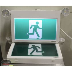 TWO STANPRO EMERGENCY EXIT GRAPHIC SIGNS