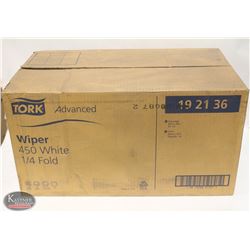 CASE OF TORK ADVANCED WIPER 450 WHITE, 1/4 FOLD