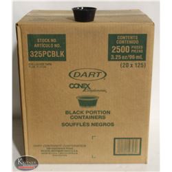 CASE OF DART 3.25 OZ DISPOSABLE BLACK PORTION CUPS