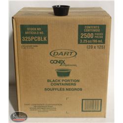 CASE OF DART 3.25 OZ DISPOSABLE BLACK PORTION CUPS