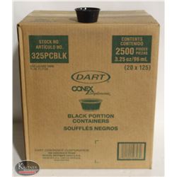 CASE OF DART 3.25 OZ DISPOSABLE BLACK PORTION CUPS