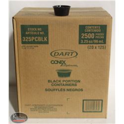 CASE OF DART 3.25 OZ DISPOSABLE BLACK PORTION CUPS
