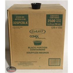 CASE OF DART 3.25 OZ DISPOSABLE BLACK PORTION CUPS