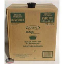 CASE OF DART 3.25 OZ DISPOSABLE BLACK PORTION CUPS