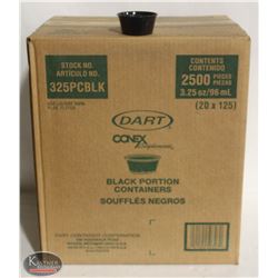 CASE OF DART 3.25 OZ DISPOSABLE BLACK PORTION CUPS