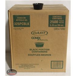 CASE OF DART 3.25 OZ DISPOSABLE BLACK PORTION CUPS