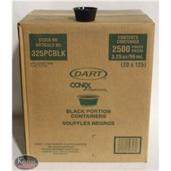 CASE OF DART 3.25 OZ DISPOSABLE BLACK PORTION CUPS