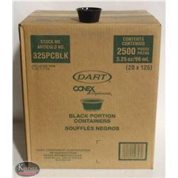 CASE OF DART 3.25 OZ DISPOSABLE BLACK PORTION CUPS