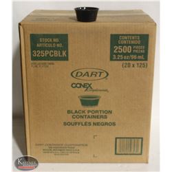 CASE OF DART 3.25 OZ DISPOSABLE BLACK PORTION CUPS