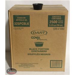 CASE OF DART 3.25 OZ DISPOSABLE BLACK PORTION CUPS