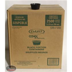 CASE OF DART 3.25 OZ DISPOSABLE BLACK PORTION CUPS
