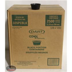 CASE OF DART 3.25 OZ DISPOSABLE BLACK PORTION CUPS
