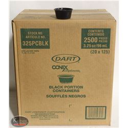 CASE OF DART 3.25 OZ DISPOSABLE BLACK PORTION CUPS