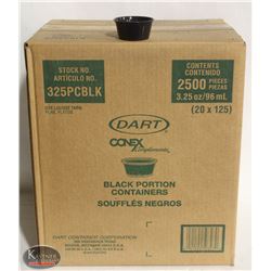 CASE OF DART 3.25 OZ DISPOSABLE BLACK PORTION CUPS