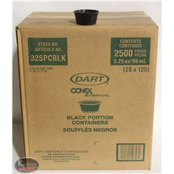 CASE OF DART 3.25 OZ DISPOSABLE BLACK PORTION CUPS
