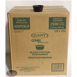 CASE OF DART 3.25 OZ DISPOSABLE BLACK PORTION CUPS