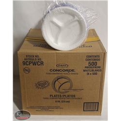 CASE OF 500 MULTI-PURPOSE 3 COMPARTMENT PLATES-9"