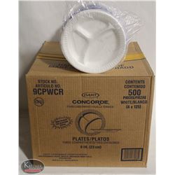 CASE OF 500 MULTI-PURPOSE 3 COMPARTMENT PLATES-9"