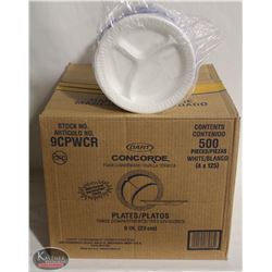 CASE OF 500 MULTI-PURPOSE 3 COMPARTMENT PLATES-9"
