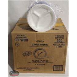 CASE OF 500 MULTI-PURPOSE 3 COMPARTMENT PLATES-9"