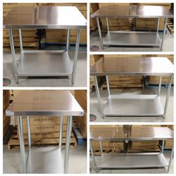 FEATURED LOTS: NEW STAINLESS STEEL WORKTABLES