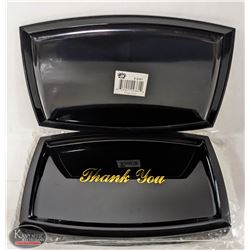 6 NEW JOHNSON ROSE "THANK YOU" CHECK TRAYS 5" X