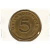 Image 2 : 1938-A GERMAN 5 PFENNIGS WITH SWASTIKA