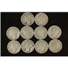 Image 1 : 10 ASSORTED 1940'S MERCURY DIMES