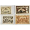 Image 1 : 4 ASSORTED GERMAN NOTGELDS 2-10 & 2-20 HELLERS