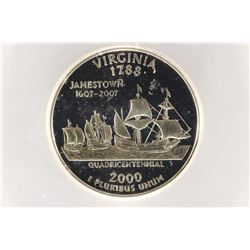 2000-S SILVER VIRGINIA QUARTER ICG PR70 DCAM