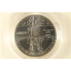 1992-D COLUMBUS QUINCENTENARY UNC SILVER DOLLAR