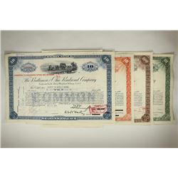 4 VINTAGE STOCK CERTIFICATES THE BALTIMORE AND