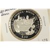 Image 1 : 2000 LIBERIA "BOSTON TEA PARTY" $20 SILVER PROOF
