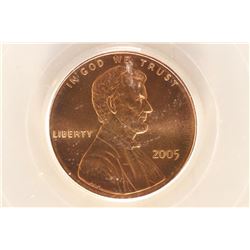2005 LINCOLN CENT PCGS MS69RD SATIN FINISH