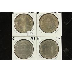 4 ASSORTED $1 GAMING TOKENS FROM LAUGHLIN NEVADA