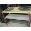 Image 1 : METAL FRAMED TABLE ON CASTERS - 50" x 25"