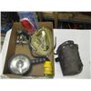 Image 2 : BOX OF MISC. RATCHET TIE DOWN STRAPS, TRAILER BALLS, KNEE PADS, ETC.