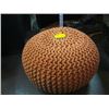 Image 1 : ORANGE KNITTED UNIQUE FOOT STOOL